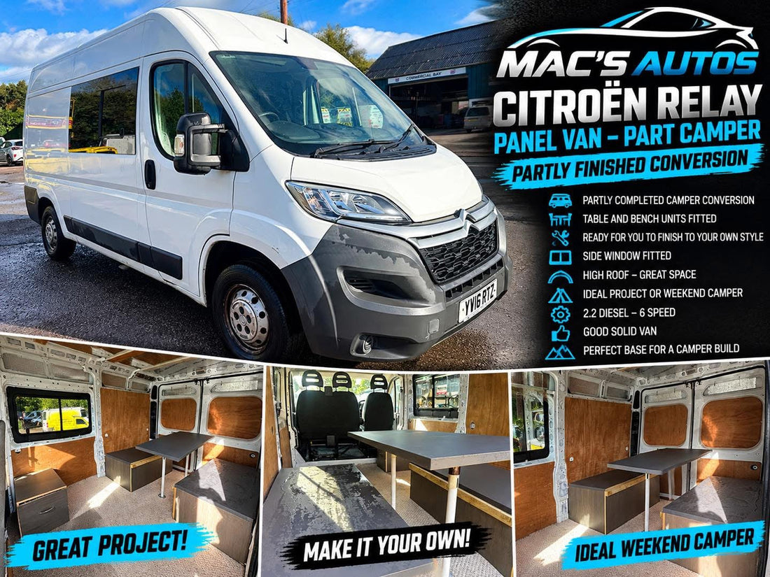 Citroen relay  Part finished day/camper van  New Clutch  Will come with 12 months MOT and 6 months warranty  £5995