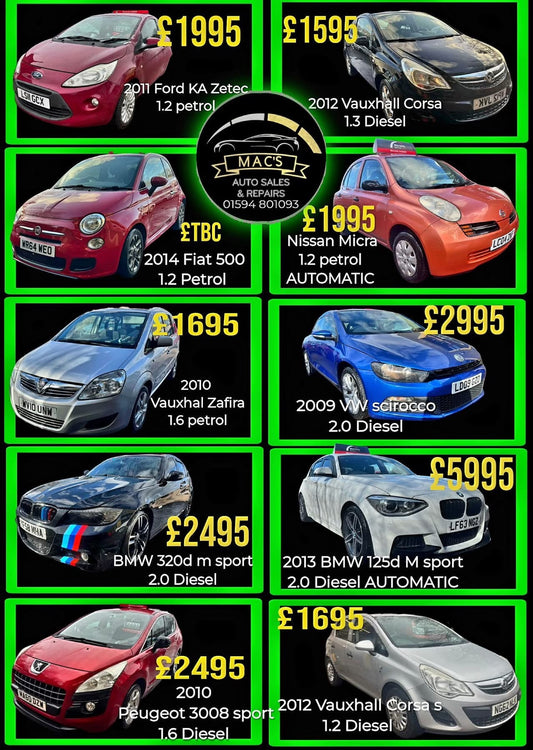 All cars come with warranty! Part exchanges welcome  Delivery and collections can be arranged!  📍Located @ unit 2b, whimsley Industrial estate, Cinderford GL14 3JA   Please call 📞 01594 801093 or pop us a message for more ℹ️information 😊