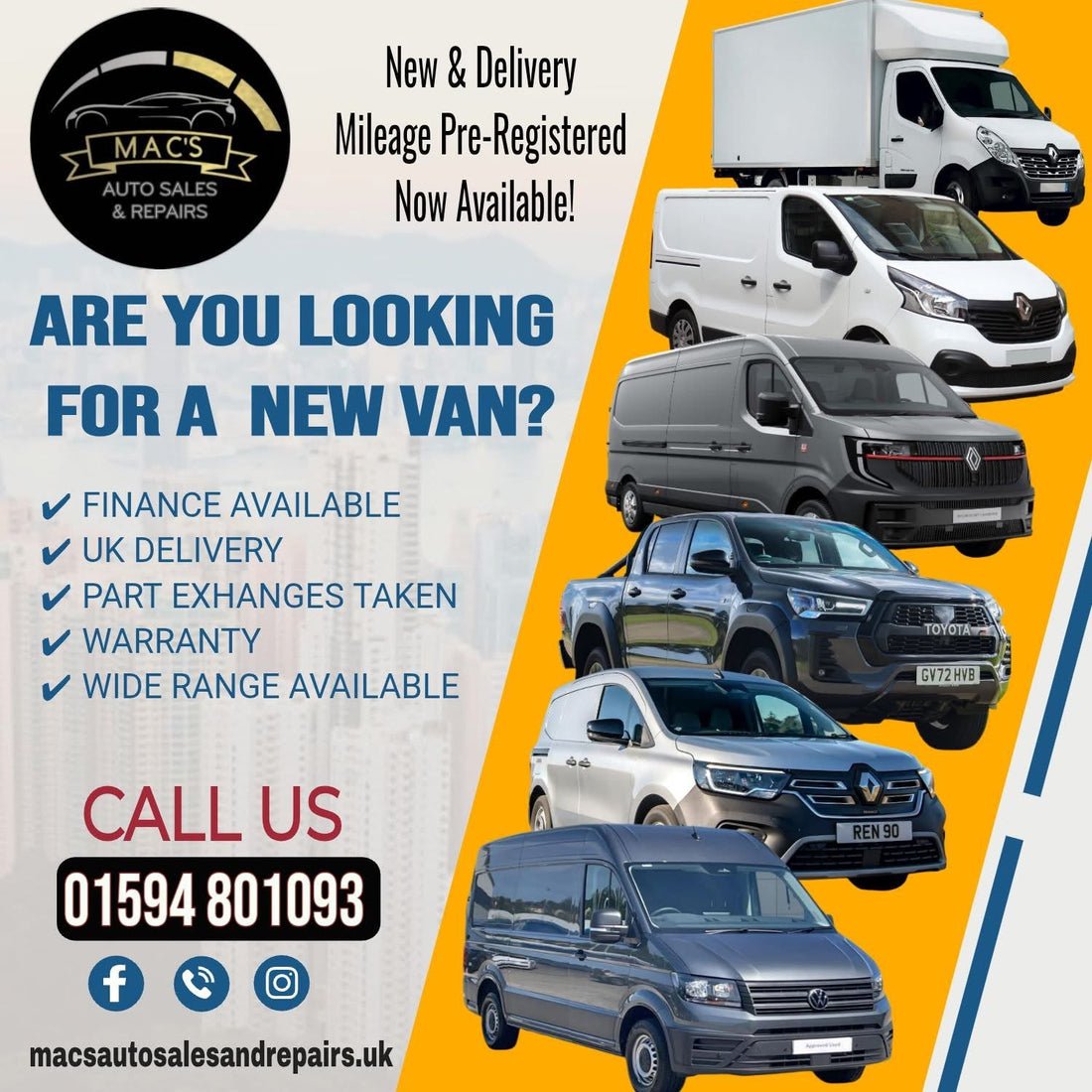 Registered Vans Now Available……